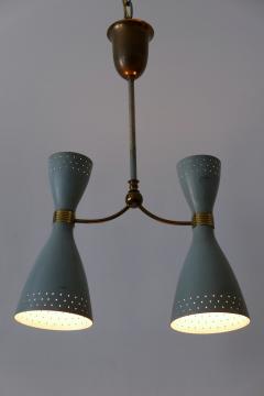 Rare Mid Century Modern Two Armed Diabolo Pendant Lamp or Chandelier Italy 1950s - 4184799