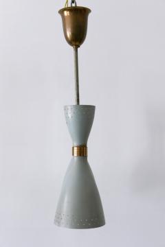 Rare Mid Century Modern Two Armed Diabolo Pendant Lamp or Chandelier Italy 1950s - 4184803