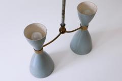Rare Mid Century Modern Two Armed Diabolo Pendant Lamp or Chandelier Italy 1950s - 4184804