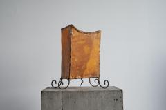 Rare Mid Century Table Lamp in Goatskin and Wrought Iron 1950s - 4396270