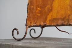 Rare Mid Century Table Lamp in Goatskin and Wrought Iron 1950s - 4396298