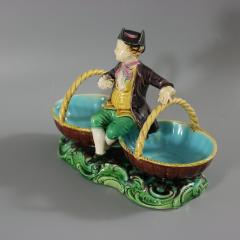 Rare Minton Majolica Figure with Baskets - 3838595