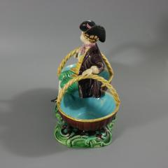 Rare Minton Majolica Figure with Baskets - 3838596