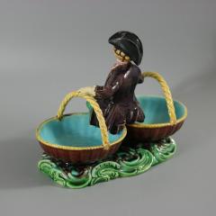 Rare Minton Majolica Figure with Baskets - 3838597