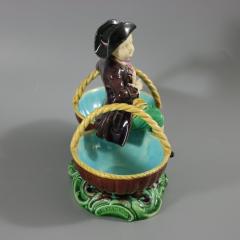 Rare Minton Majolica Figure with Baskets - 3838600