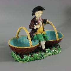 Rare Minton Majolica Figure with Baskets - 3838601