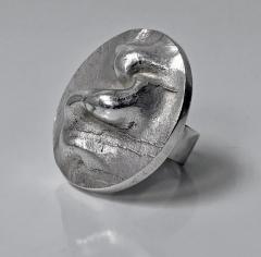 Rare Modernist Lapponia Bjorn Weckstrom Sterling Ring 1971 - 1056699