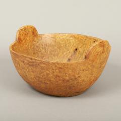 Rare Native American Burl Ash Bowl with Handles - 4533577