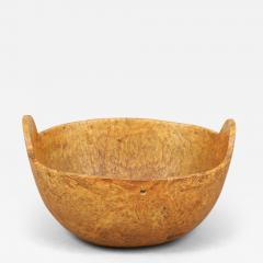 Rare Native American Burl Ash Bowl with Handles - 4534012