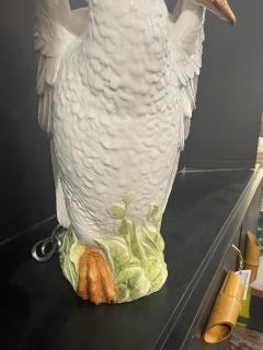 Rare Pair Italian Porcelain Swan Lamps - 4101386