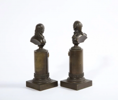 Rare Pair of American Bronze Busts of George Washington and Benjamin Franklin - 2433621