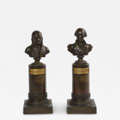 Rare Pair of American Bronze Busts of George Washington and Benjamin Franklin - 2436216