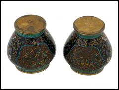 Rare Pair of Antique Japanese Cloisonne Enamel Meiji Vases - 3903377