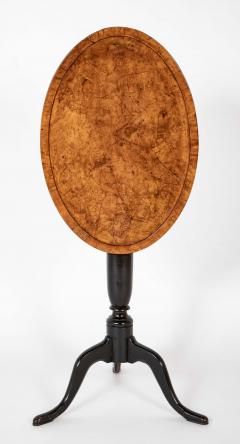 Rare Pair of Burl Elm Oval Tilt Top Stands - 4217694
