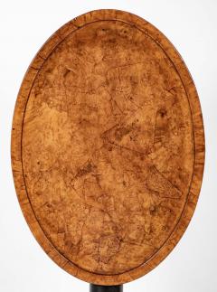 Rare Pair of Burl Elm Oval Tilt Top Stands - 4217696