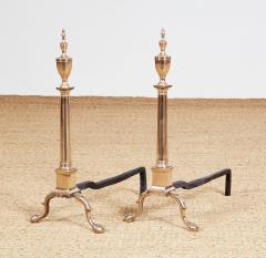 Rare Pair of Federal Bell Metal Andirons - 4122832