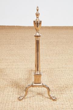 Rare Pair of Federal Bell Metal Andirons - 4122834