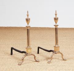 Rare Pair of Federal Bell Metal Andirons - 4122838