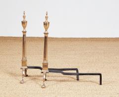 Rare Pair of Federal Bell Metal Andirons - 4122839