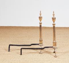 Rare Pair of Federal Bell Metal Andirons - 4122840