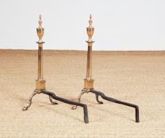 Rare Pair of Federal Bell Metal Andirons - 4122841