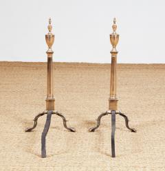 Rare Pair of Federal Bell Metal Andirons - 4122842