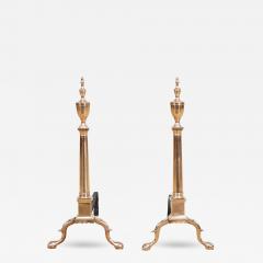 Rare Pair of Federal Bell Metal Andirons - 4122896