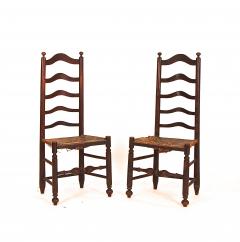 Rare Pair of Five Slat Ladderback Side Chairs - 1329465