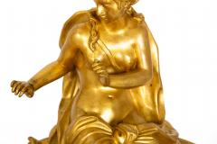Rare Pair of French Antique Bronze Fireplace Chenets Vulcan and Venus  - 4618127