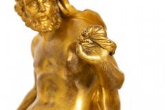 Rare Pair of French Antique Bronze Fireplace Chenets Vulcan and Venus  - 4618130
