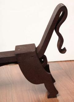 Rare Pair of Horse shaped Wrought Iron Andirons - 1562202