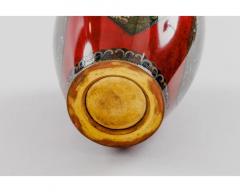 Rare Pair of Meiji Period Japanese Cloisonne Enamel Vases Red Ground Dragon 3 - 4556034