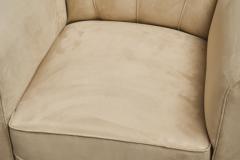 Rare Pair of Monumental Art Deco Lounge Chairs in Alcantara 1930s - 4677278