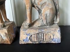 Rare Pair of Pottery Kitsunes of Inari Okami Shrine Meiji Period - 2674681