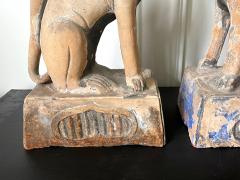 Rare Pair of Pottery Kitsunes of Inari Okami Shrine Meiji Period - 2674682