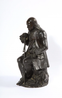 Rare Patinated Bronze Sculpture of Benjamin Franklin by A Carrier Belleuse - 2433642