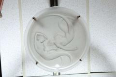 Rare R Lalique Chandelier Deux Sirenes  - 2518647