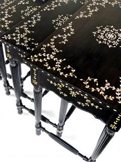 Rare Set of 4 Anglo Indian Inlaid and Ebonized Wood Nesting Tables - 2986423