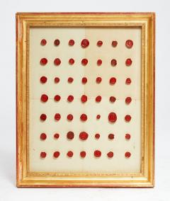 Rare Set of 4 Framed Collections of Early Wax Seals - 4322036