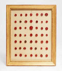 Rare Set of 4 Framed Collections of Early Wax Seals - 4322047