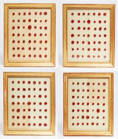 Rare Set of 4 Framed Collections of Early Wax Seals - 4322075