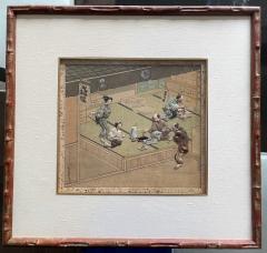 Rare Set of Framed Japanese Oshi E Textile Art Meiji Period - 1900686