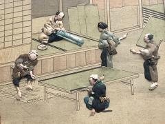Rare Set of Framed Japanese Oshi E Textile Art Meiji Period - 1900691