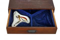 Rare Set of Seven Japanese Cloisonn Enamel Sashimi Plates In Box Ando Jubei - 4312067