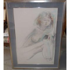 Rare Signed Dario Campanile Orig Female Nude Drawing - 1807903