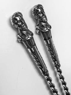 Rare Sir Walter Raleigh Antique Silver Servers Newcastle 1882 Christian Reid - 1201109