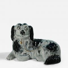 Rare Staffordshire Pottery Recumbent Spaniel - 4435060