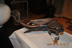 Rare Tibetan rosewood and leather crossbow and quiver - 4614651