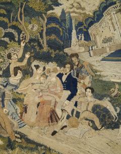 Rare Very Large Silk Work Embroidery Depicting Louis Philippe And His Family - 4750816