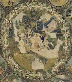 Rare Very Large Silk Work Embroidery Depicting Louis Philippe And His Family - 4750817